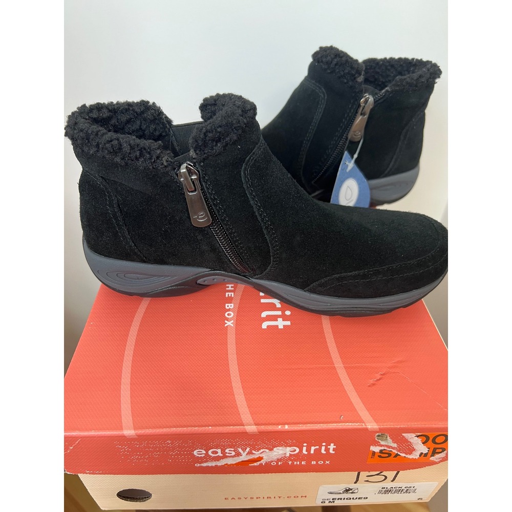 Easy Spirit Erique 9 Womens Black Suede Water Repellent Ankle Boots size 6M - Picture 11 of 12